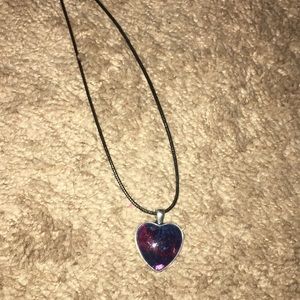 Pink and blue heart necklace